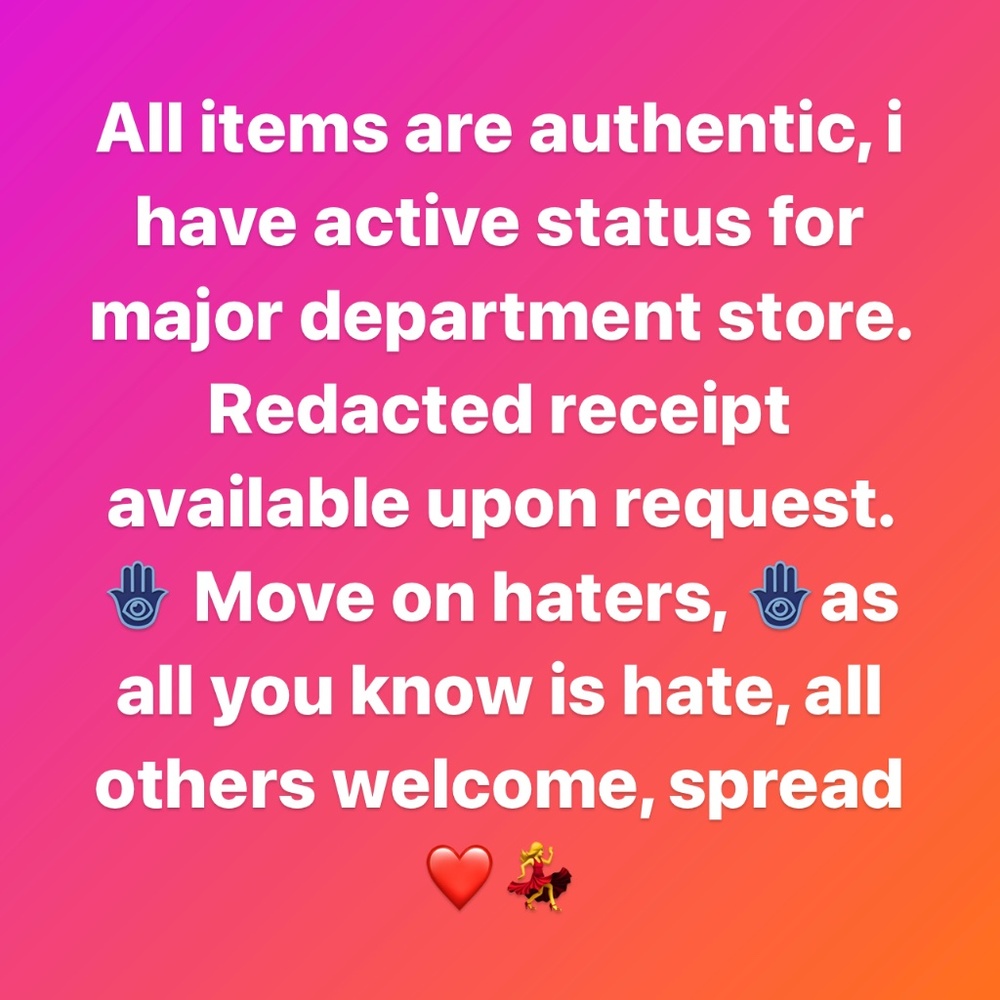 All items are authentic, receipts available upon request
